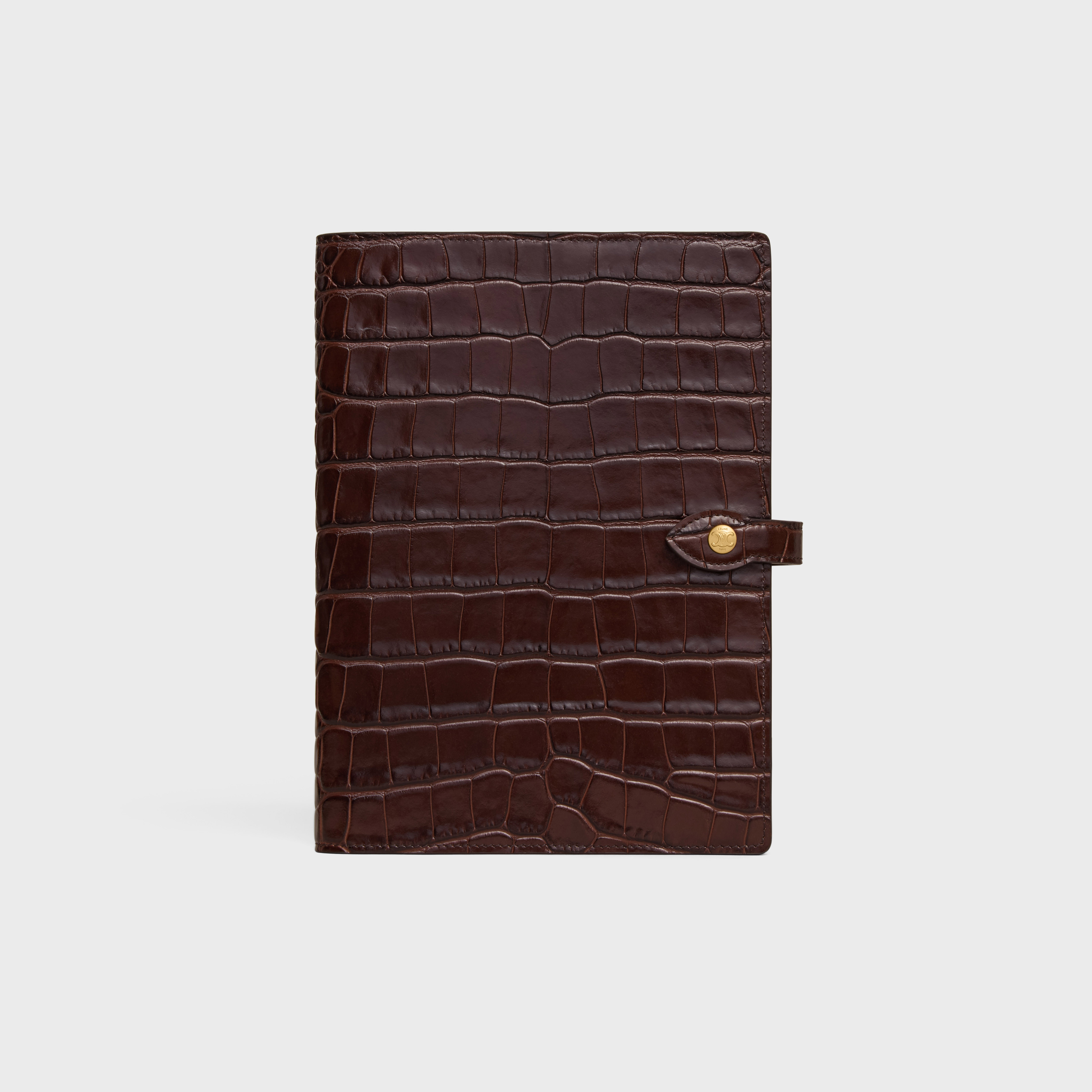 MEDIUM NOTEBOOK COVER IN CROCODILE NILOTICUS - CHOCOLATE | CELINE